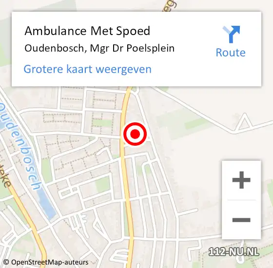 Locatie op kaart van de 112 melding: Ambulance Met Spoed Naar Oudenbosch, Mgr Dr Poelsplein op 12 september 2017 23:44