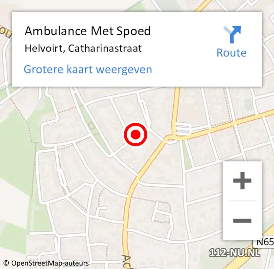 Locatie op kaart van de 112 melding: Ambulance Met Spoed Naar Helvoirt, Catharinastraat op 13 september 2017 00:08