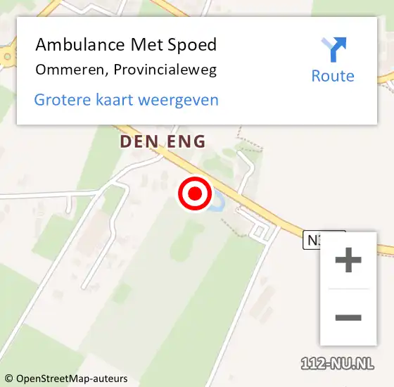 Locatie op kaart van de 112 melding: Ambulance Met Spoed Naar Ommeren, Provincialeweg op 13 september 2017 07:40