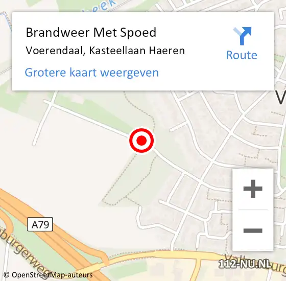 Locatie op kaart van de 112 melding: Brandweer Met Spoed Naar Voerendaal, Kasteellaan Haeren op 13 september 2017 08:02