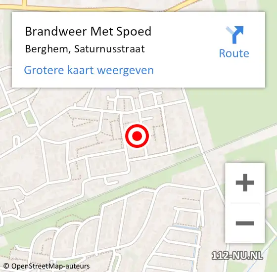 Locatie op kaart van de 112 melding: Brandweer Met Spoed Naar Berghem, Saturnusstraat op 13 september 2017 08:08