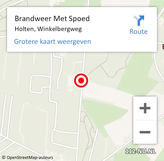 Locatie op kaart van de 112 melding: Brandweer Met Spoed Naar Holten, Winkelbergweg op 13 september 2017 08:23