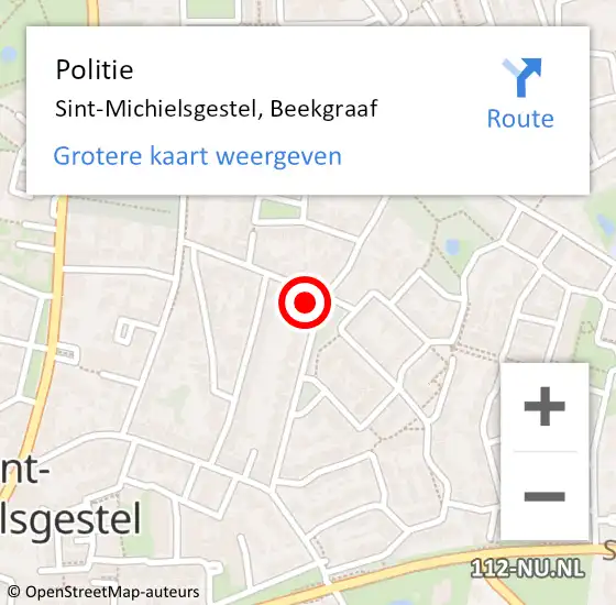 Locatie op kaart van de 112 melding: Politie Sint-Michielsgestel, Beekgraaf op 13 september 2017 08:24