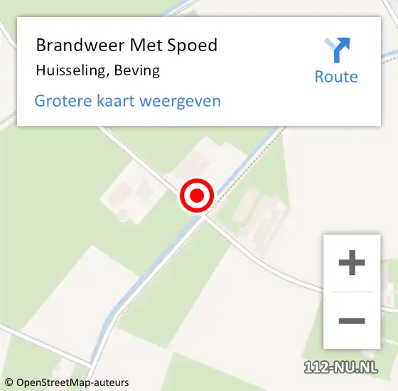 Locatie op kaart van de 112 melding: Brandweer Met Spoed Naar Huisseling, Beving op 13 september 2017 08:33