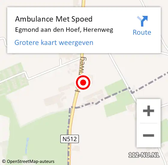 Locatie op kaart van de 112 melding: Ambulance Met Spoed Naar Egmond aan den Hoef, Herenweg op 13 september 2017 08:39