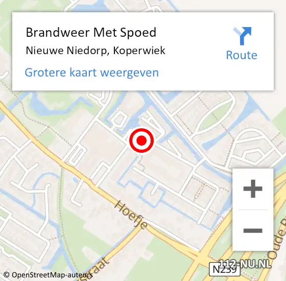 Locatie op kaart van de 112 melding: Brandweer Met Spoed Naar Nieuwe Niedorp, Koperwiek op 13 september 2017 08:59