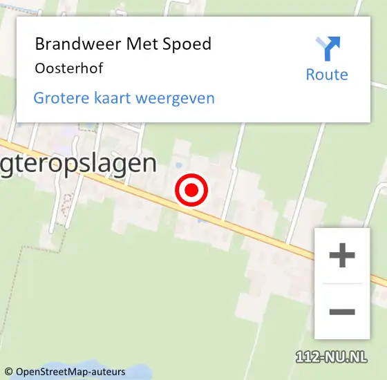 Locatie op kaart van de 112 melding: Brandweer Met Spoed Naar Oosterhof op 13 september 2017 09:27