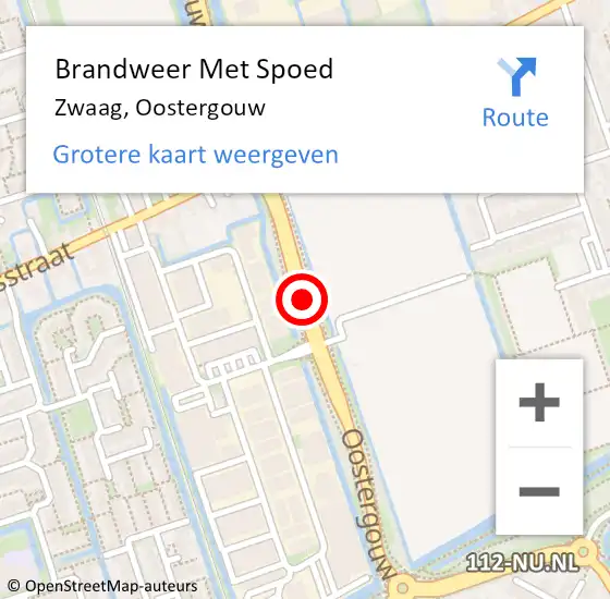 Locatie op kaart van de 112 melding: Brandweer Met Spoed Naar Zwaag, Oostergouw op 13 september 2017 09:57