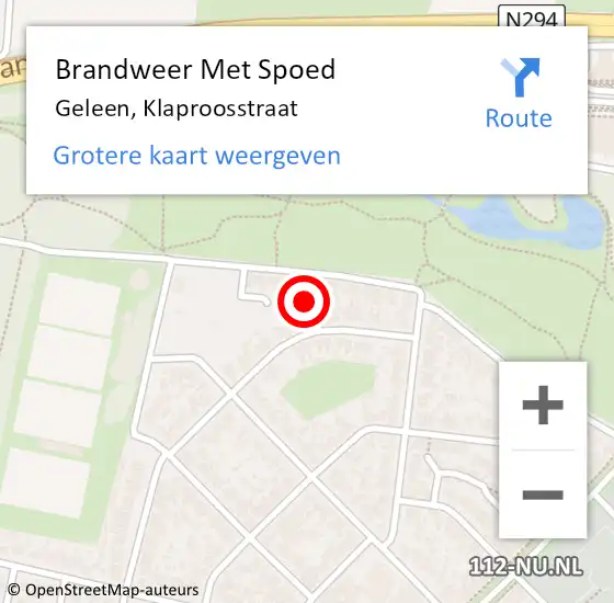 Locatie op kaart van de 112 melding: Brandweer Met Spoed Naar Geleen, Klaproosstraat op 13 september 2017 10:12