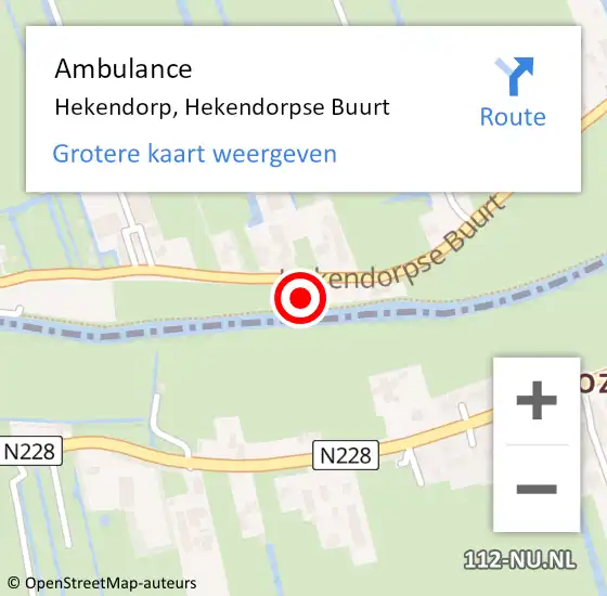 Locatie op kaart van de 112 melding: Ambulance Hekendorp, Hekendorpse Buurt op 13 september 2017 10:21