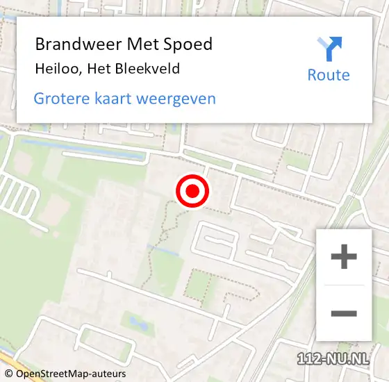 Locatie op kaart van de 112 melding: Brandweer Met Spoed Naar Heiloo, Het Bleekveld op 13 september 2017 10:23