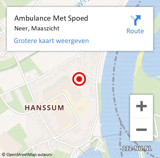 Locatie op kaart van de 112 melding: Ambulance Met Spoed Naar Neer, Maaszicht op 13 september 2017 10:27