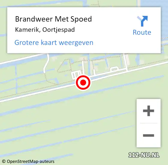 Locatie op kaart van de 112 melding: Brandweer Met Spoed Naar Kamerik, Oortjespad op 13 september 2017 10:28