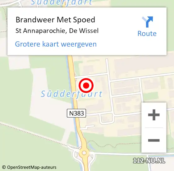 Locatie op kaart van de 112 melding: Brandweer Met Spoed Naar St Annaparochie, De Wissel op 13 september 2017 10:37