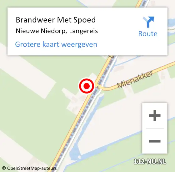 Locatie op kaart van de 112 melding: Brandweer Met Spoed Naar Nieuwe Niedorp, Langereis op 13 september 2017 10:44