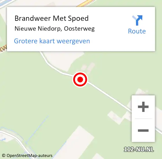 Locatie op kaart van de 112 melding: Brandweer Met Spoed Naar Nieuwe Niedorp, Oosterweg op 13 september 2017 10:49