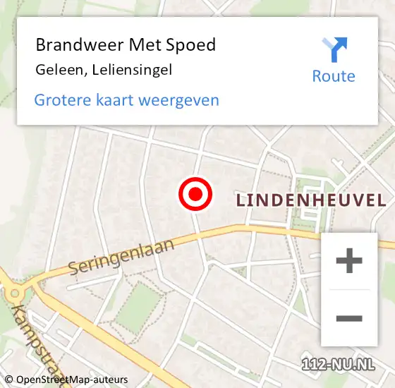 Locatie op kaart van de 112 melding: Brandweer Met Spoed Naar Geleen, Leliensingel op 13 september 2017 11:01