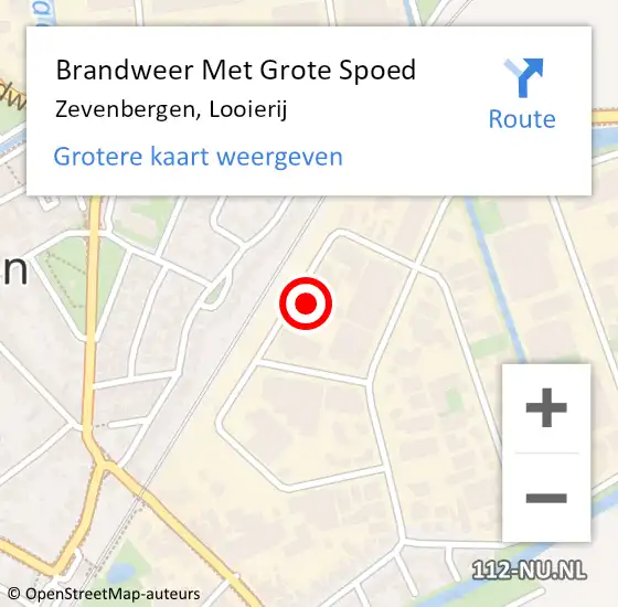 Locatie op kaart van de 112 melding: Brandweer Met Grote Spoed Naar Zevenbergen, Looierij op 13 september 2017 11:10