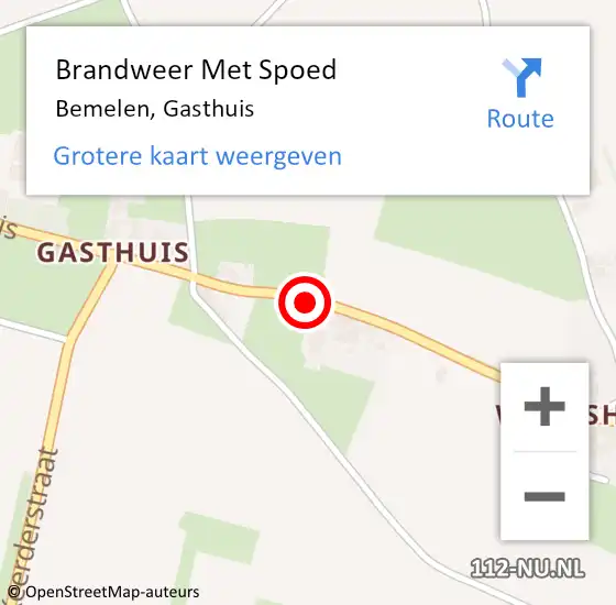 Locatie op kaart van de 112 melding: Brandweer Met Spoed Naar Bemelen, Gasthuis op 13 september 2017 11:12