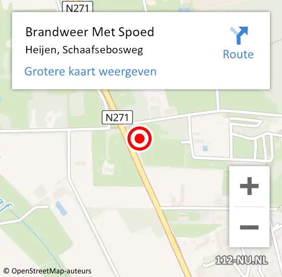 Locatie op kaart van de 112 melding: Brandweer Met Spoed Naar Heijen, Schaafsebosweg op 13 september 2017 11:19