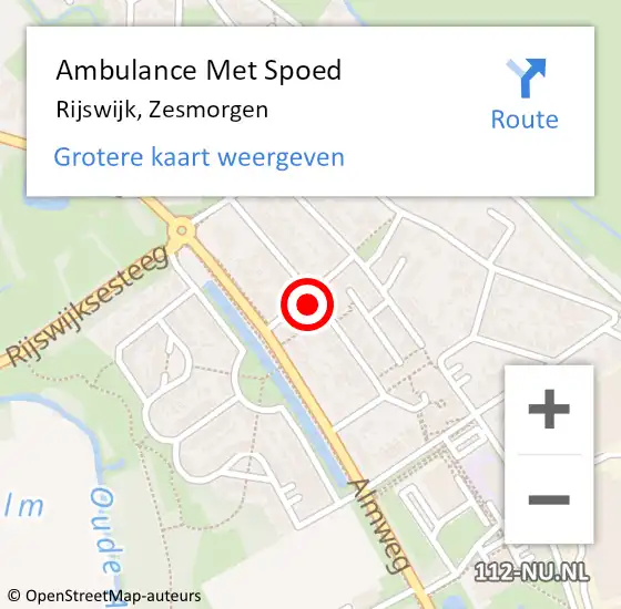 Locatie op kaart van de 112 melding: Ambulance Met Spoed Naar Rijswijk, Zesmorgen op 13 september 2017 11:22