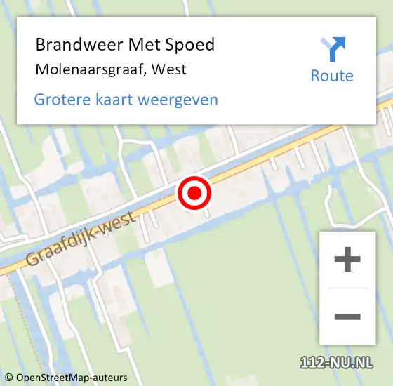 Locatie op kaart van de 112 melding: Brandweer Met Spoed Naar Molenaarsgraaf, West op 13 september 2017 11:30