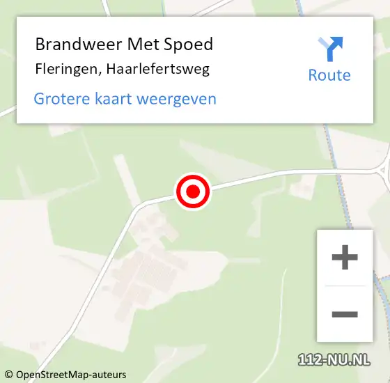 Locatie op kaart van de 112 melding: Brandweer Met Spoed Naar Fleringen, Haarlefertsweg op 13 september 2017 11:31