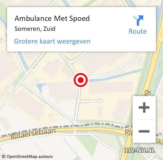 Locatie op kaart van de 112 melding: Ambulance Met Spoed Naar Someren, Zuid op 13 september 2017 11:39
