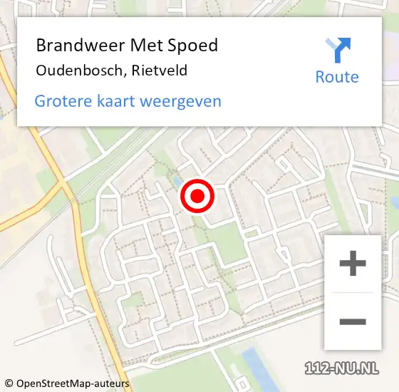 Locatie op kaart van de 112 melding: Brandweer Met Spoed Naar Oudenbosch, Rietveld op 13 september 2017 11:50