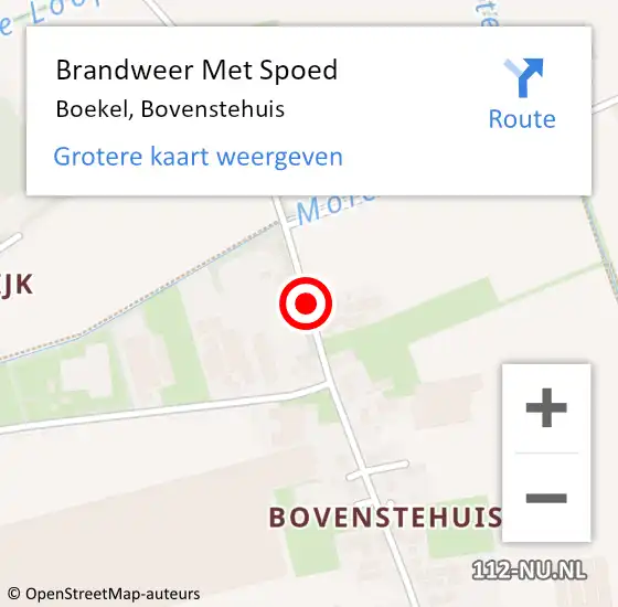 Locatie op kaart van de 112 melding: Brandweer Met Spoed Naar Boekel, Bovenstehuis op 13 september 2017 12:10