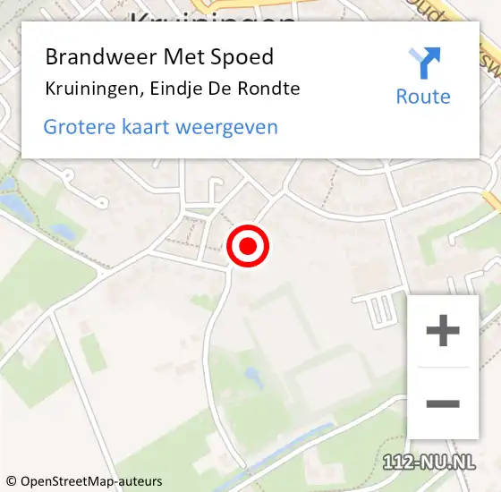 Locatie op kaart van de 112 melding: Brandweer Met Spoed Naar Kruiningen, Eindje De Rondte op 13 september 2017 12:12