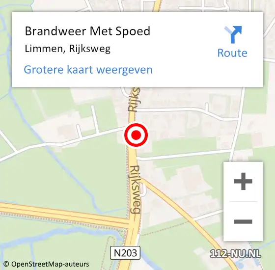 Locatie op kaart van de 112 melding: Brandweer Met Spoed Naar Limmen, Rijksweg op 13 september 2017 12:17