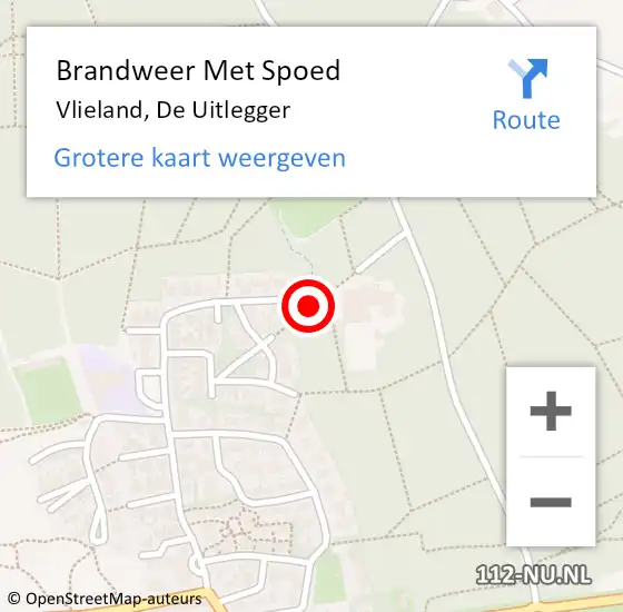 Locatie op kaart van de 112 melding: Brandweer Met Spoed Naar Vlieland, De Uitlegger op 13 september 2017 12:17