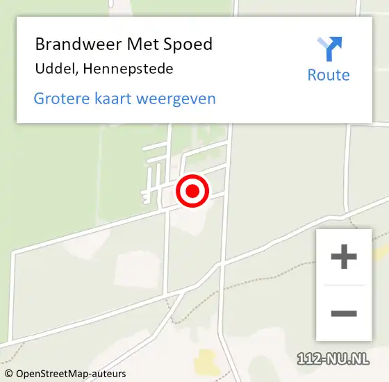 Locatie op kaart van de 112 melding: Brandweer Met Spoed Naar Uddel, Hennepstede op 13 september 2017 12:18