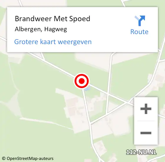 Locatie op kaart van de 112 melding: Brandweer Met Spoed Naar Albergen, Hagweg op 13 september 2017 12:46