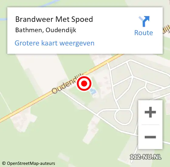 Locatie op kaart van de 112 melding: Brandweer Met Spoed Naar Bathmen, Oudendijk op 13 september 2017 13:00