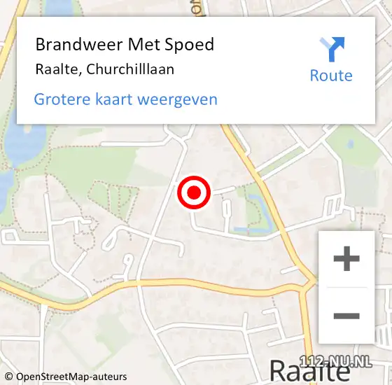 Locatie op kaart van de 112 melding: Brandweer Met Spoed Naar Raalte, Churchilllaan op 13 september 2017 13:16