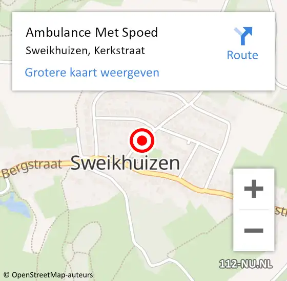 Locatie op kaart van de 112 melding: Ambulance Met Spoed Naar Sweikhuizen, Kerkstraat op 1 februari 2014 13:09