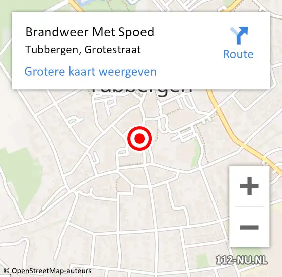 Locatie op kaart van de 112 melding: Brandweer Met Spoed Naar Tubbergen, Grotestraat op 13 september 2017 13:36