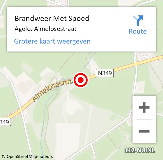 Locatie op kaart van de 112 melding: Brandweer Met Spoed Naar Agelo, Almelosestraat op 13 september 2017 13:39