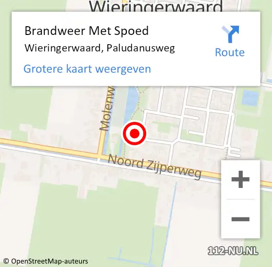 Locatie op kaart van de 112 melding: Brandweer Met Spoed Naar Wieringerwaard, Paludanusweg op 13 september 2017 13:41