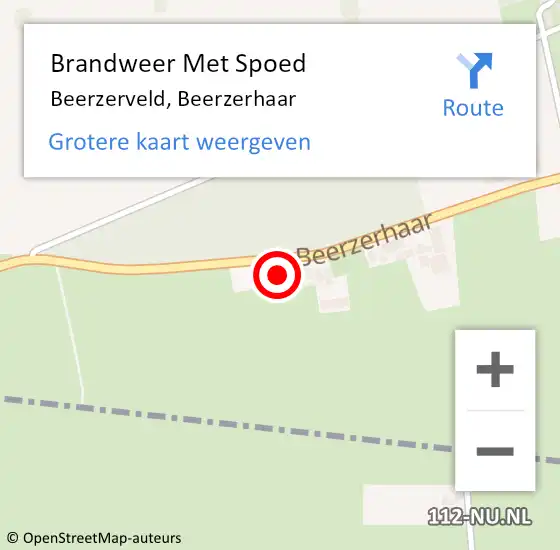 Locatie op kaart van de 112 melding: Brandweer Met Spoed Naar Beerzerveld, Beerzerhaar op 13 september 2017 13:44