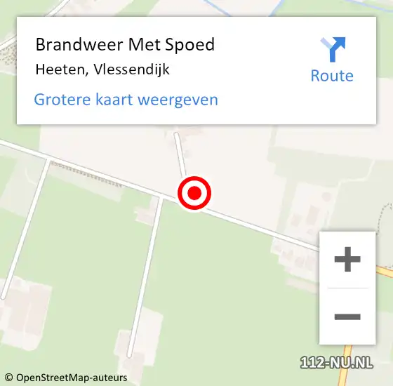 Locatie op kaart van de 112 melding: Brandweer Met Spoed Naar Heeten, Vlessendijk op 13 september 2017 14:03