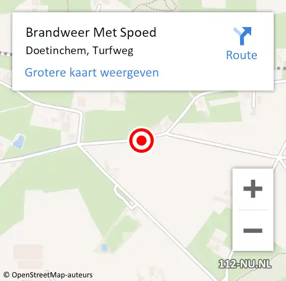 Locatie op kaart van de 112 melding: Brandweer Met Spoed Naar Doetinchem, Turfweg op 13 september 2017 14:14