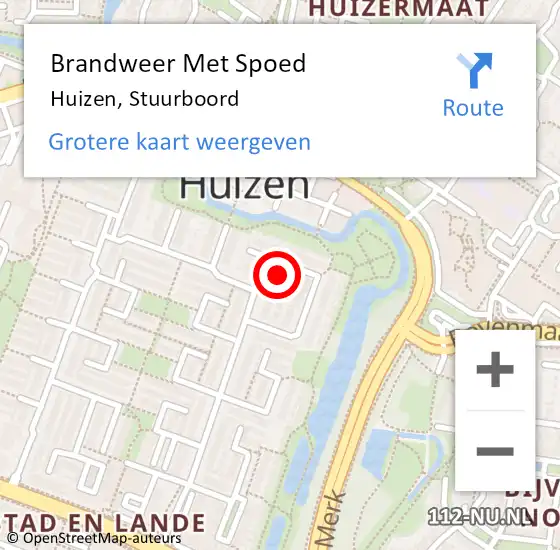 Locatie op kaart van de 112 melding: Brandweer Met Spoed Naar Huizen, Stuurboord op 13 september 2017 14:21