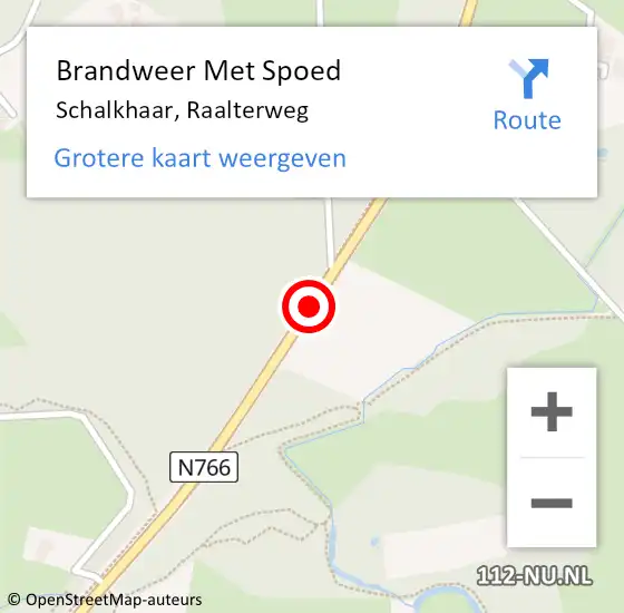 Locatie op kaart van de 112 melding: Brandweer Met Spoed Naar Schalkhaar, Raalterweg op 13 september 2017 15:23