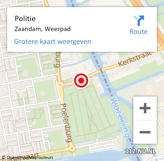 Locatie op kaart van de 112 melding: Politie Zaandam, Weerpad op 13 september 2017 15:26