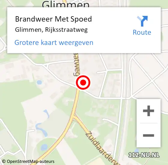 Locatie op kaart van de 112 melding: Brandweer Met Spoed Naar Glimmen, Rijksstraatweg op 13 september 2017 15:34