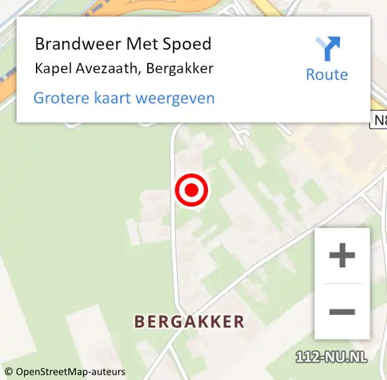 Locatie op kaart van de 112 melding: Brandweer Met Spoed Naar Kapel Avezaath, Bergakker op 13 september 2017 15:36