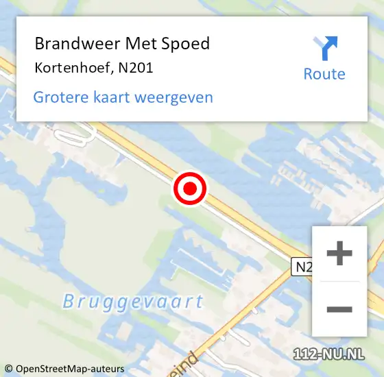 Locatie op kaart van de 112 melding: Brandweer Met Spoed Naar Kortenhoef, N201 op 13 september 2017 15:56